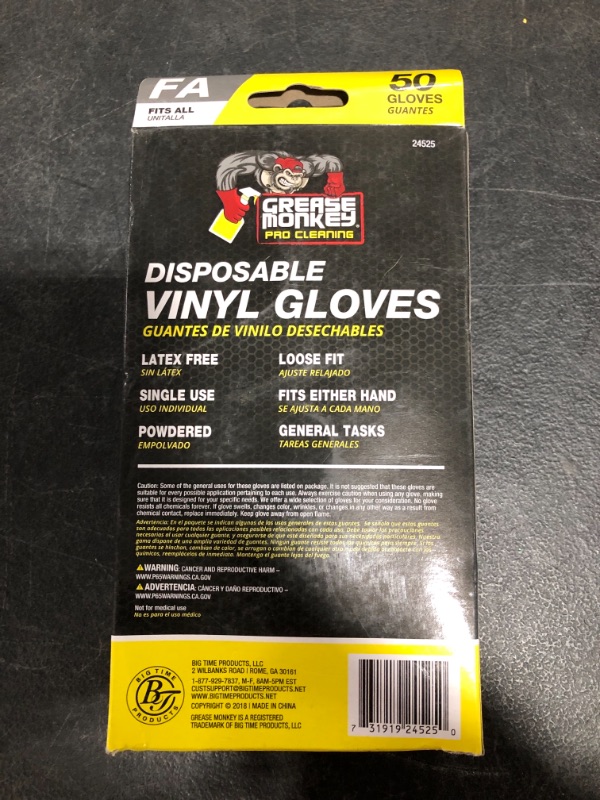 Photo 3 of Grease Monkey Pro Cleaning Disposable Vinyl Gloves (50-Count)
