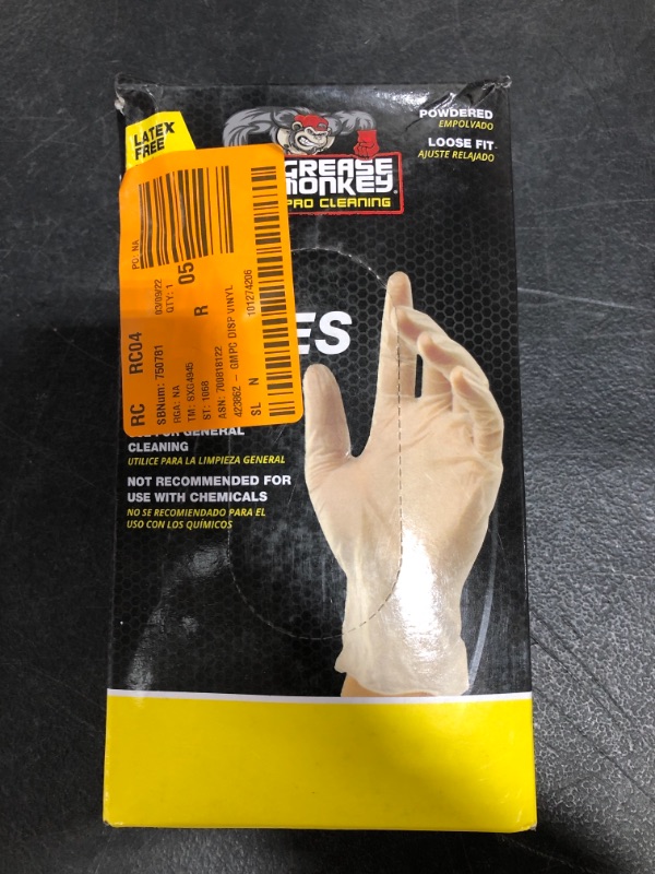 Photo 1 of Grease Monkey Pro Cleaning Disposable Vinyl Gloves (50-Count)
