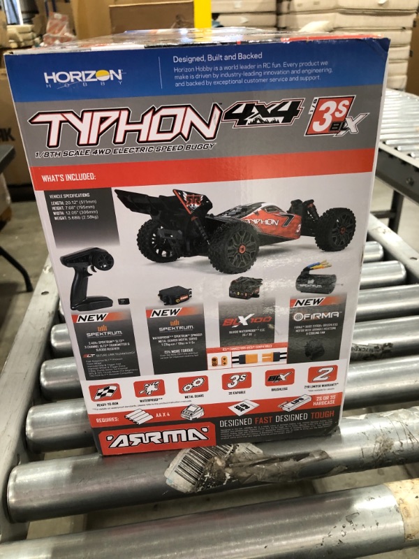 Photo 4 of ARRMA 1/8 Typhon 4X4 V3 3S BLX Brushless Buggy RC Truck RTR (Transmitter and Receiver Included, Batteries and Charger Required), Red, ARA4306V3. PRIOR USE. MISSING CHARGER AND BATTERIES.
