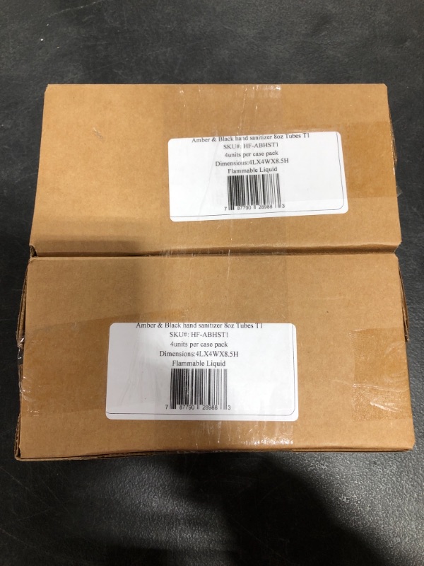 Photo 1 of Amber and Black Hand Sanitizer, 8 Fl Ounce (Pack of 4). LOT OF 2 BOXES. 8 TOTAL.
