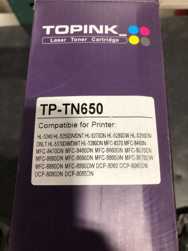 Photo 2 of TOPINK LASER TONER CATRIDGE TP-TN650