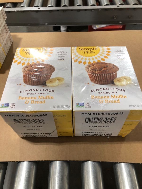 Photo 1 of Simple Mills, Baking Mix Variety Pack, Banana Muffin & Bread, Chocolate Muffin & Cake, Pumpkin Muffin & Bread Variety Pack, 6 Count (Packaging May Vary)
