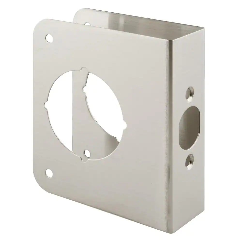 Photo 1 of 1-3/8 in. x 4-1/2 in. Thick Solid Brass Lock and Door Reinforcer, 2-1/8 in. Single Bore, 2-3/8 in. Backset
