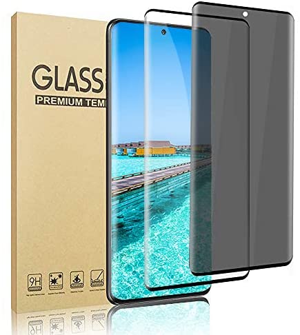 Photo 1 of [2 screen protectors] Galaxy S20 Ultra Privacy/HD Screen Protector [Anti-Spy] [9H Hardness] [Sensitive Touch] [3D Full Edge Cover] Tempered Glass Screen Protector, for Samsung Galaxy S20 Ultra (6.9”)
