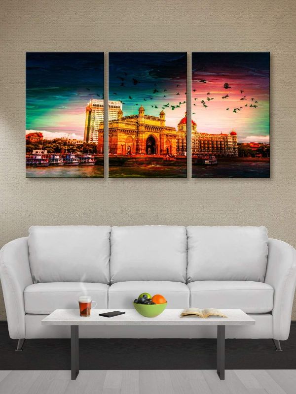 Photo 1 of 999Store Unframed Mumbai city printed Canvas painting (Canvas_54x30 Inch_Brown)