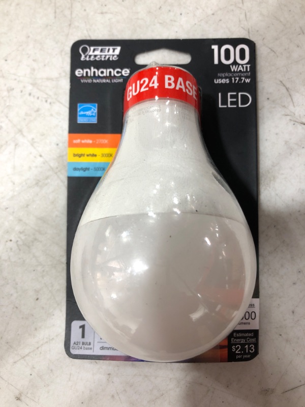 Photo 1 of 100-Watt Equivalent A21 Dimmable GU24 Base CEC Color Changing CCT ENERGY STAR 90+ CRI LED Light Bulb (1-Bulb)
LOT OF 2.