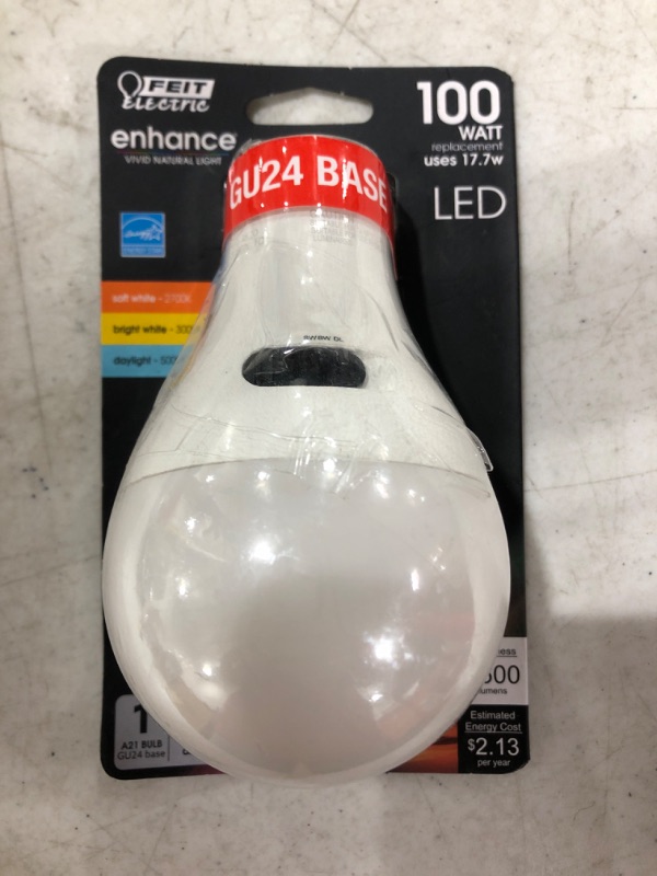Photo 1 of 100-Watt Equivalent A21 Dimmable GU24 Base CEC Color Changing CCT ENERGY STAR 90+ CRI LED Light Bulb (1-Bulb)
