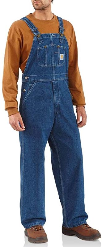 Photo 1 of Carhartt Men's Washed-Denim Bib Overalls (XXL)
 