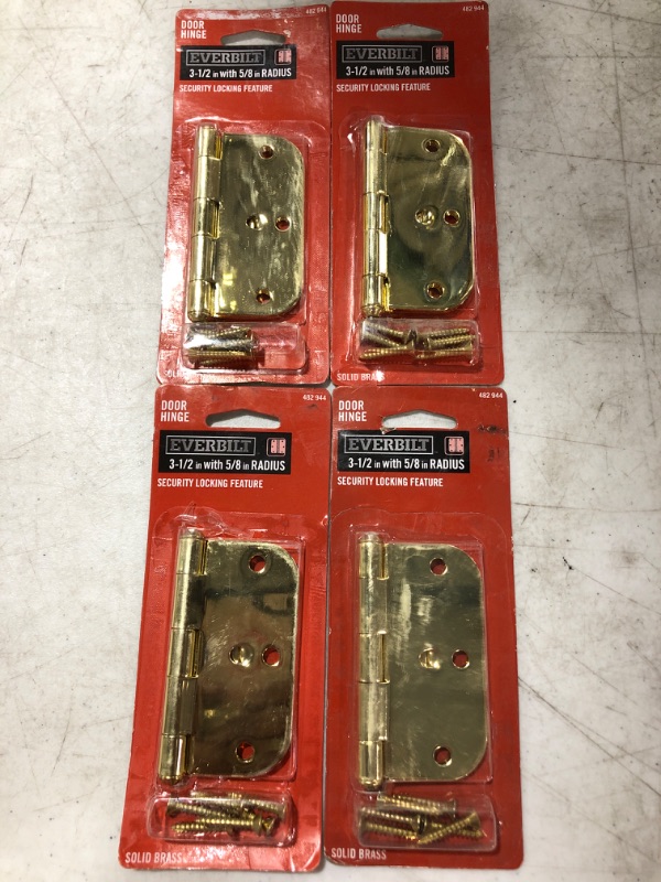 Photo 2 of Everbilt 3.5 Inch Door Hinge, Solid Brass, Lot of 4.