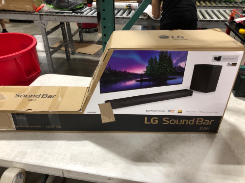 Photo 6 of LG SN6Y Sound Bar w/Subwoofer, 3.1ch, 420W Power, High ResolutionAudio, DTS Virtual:X, AI Sound Pro, Bluetooth, Black pARTS ONLY

