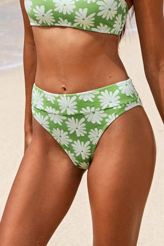 Photo 1 of Light Green Floral High Waisted Bikini Bottoms & Light Green Floral High Waisted Bikini Bottom. 

