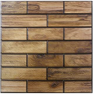Photo 1 of 3D Wall Panels Self Adhesive Peel and Stick Backsplash 10-Sheet Waterproof Three-Dimensional Tile Stickers for Kitchen Living Home Wallpaper Backdrop Background Covering 11.8"x11.8" Brick Wallpaper
