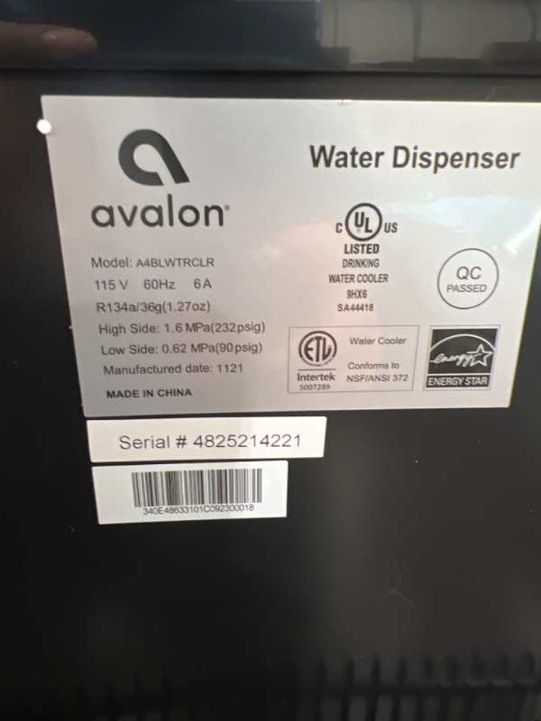 Photo 4 of Avalon Bottom Loading Water Cooler Water Dispenser with BioGuard- 3 Temperature Settings - Hot, Cold & Room Water, Durable Stainless Steel Construction, Anti-Microbial Coating- UL/Energy Star Approved
