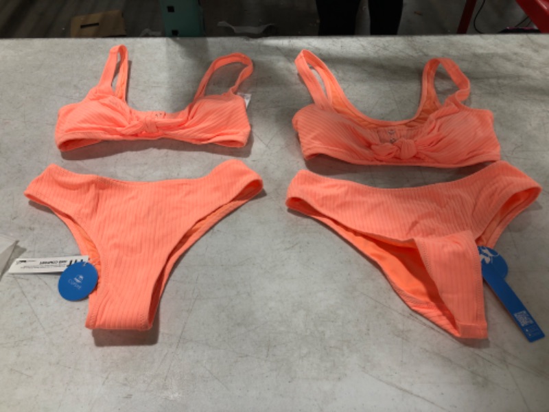 Photo 2 of Olive Orange Knotted Tank Bikini. LOT OF 2. SIZES XS & SMALL.