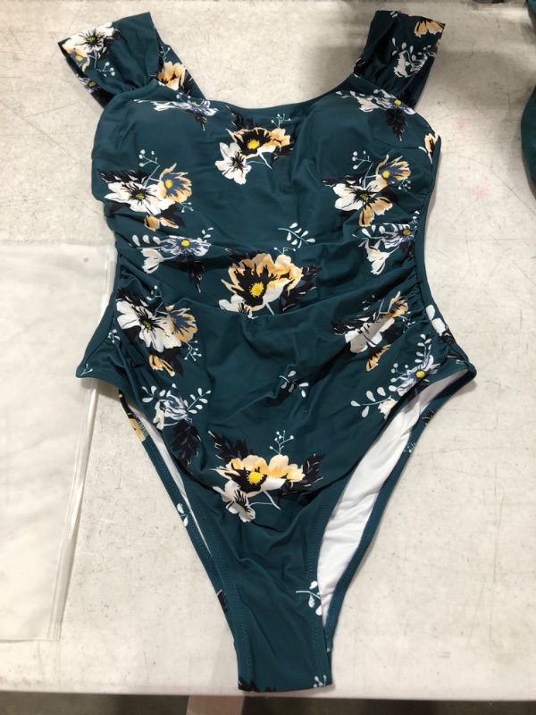 Photo 4 of Charmed Romance Crossover One Piece Swimsuit & Shirred Floral One Piece Swimsuit
LOT OF 2. SIZES LARGE.