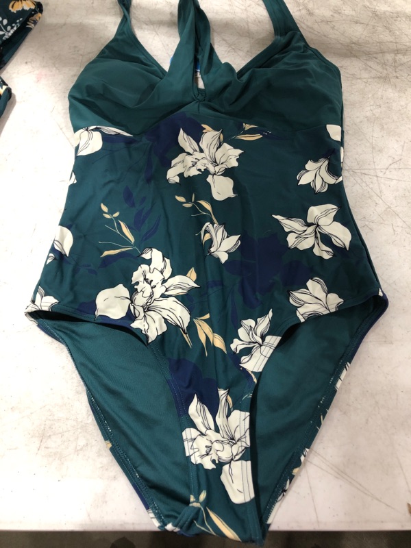 Photo 5 of Charmed Romance Crossover One Piece Swimsuit & Shirred Floral One Piece Swimsuit
LOT OF 2. SIZES LARGE.