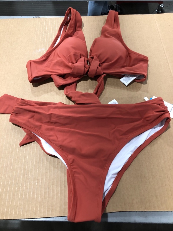 Photo 2 of Burnt Orange Stylish O-Ring Bikini (M)
