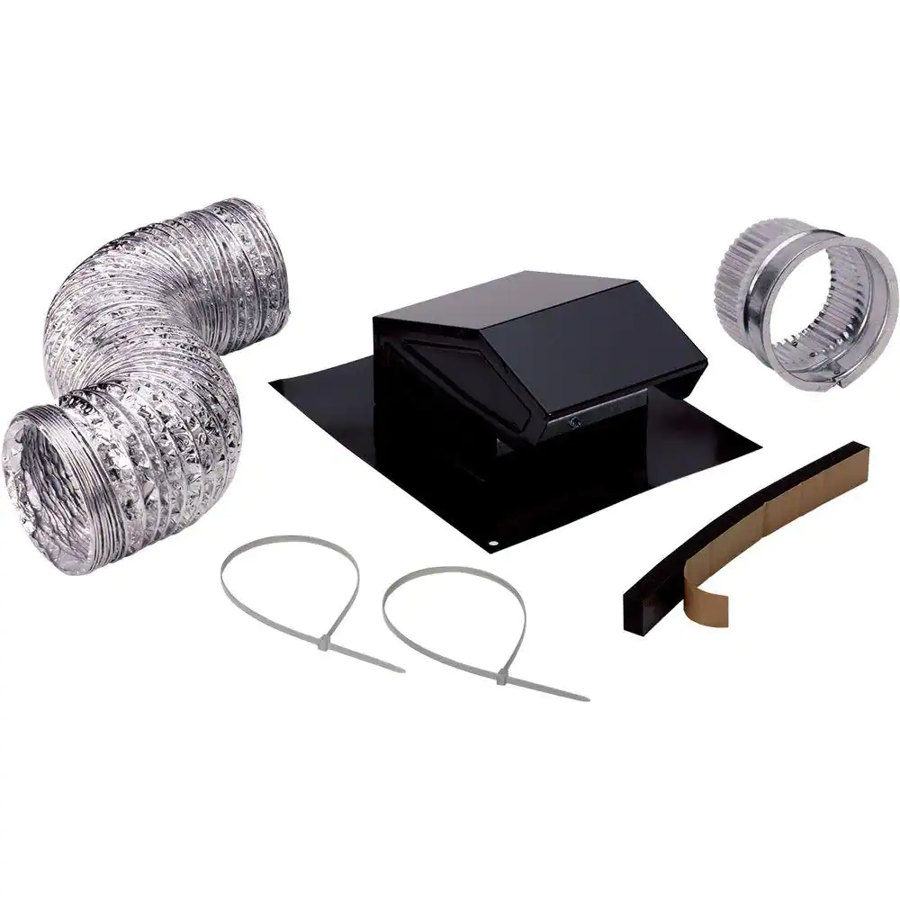 Photo 1 of 3 in. to 4 in. Roof Vent Kit for Round Duct Steel in Black
