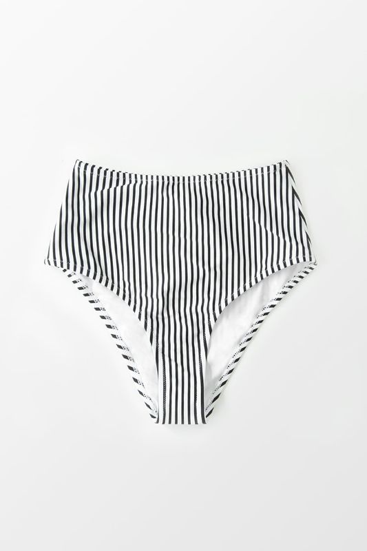 Photo 1 of Striped High Waisted Bikini Bottom (L)
