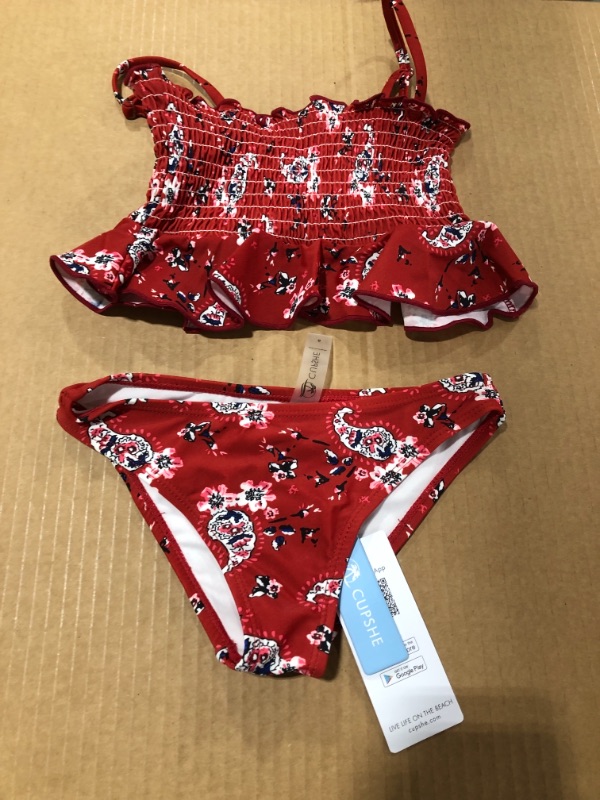 Photo 2 of Della Smocked Ruffle Bikini For Toddler Girls And Girls (size 2)
