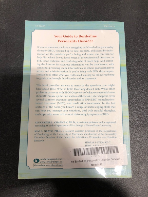 Photo 1 of The Borderline Personality Disorder Survival Guide: Everything You Need to Know About Living with BPD Paperback – November 1, 2007
