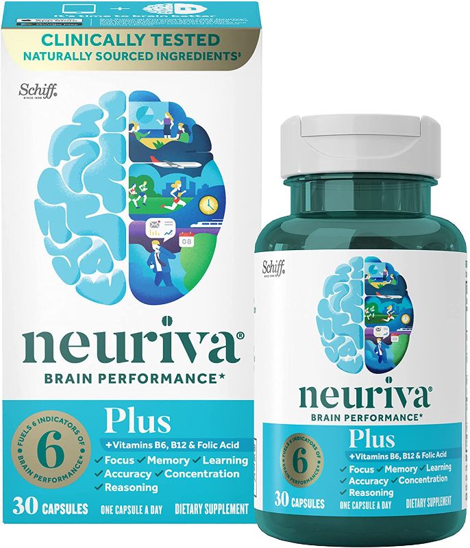 Photo 1 of Neuriva Nootropic Brain Support Supplement - Plus Capsules (30 Count in a Box), Phosphatidylserine, B6, B12, Supports Focus Memory Concentration Learning Accuracy and Reasoning
BB 12/2022.