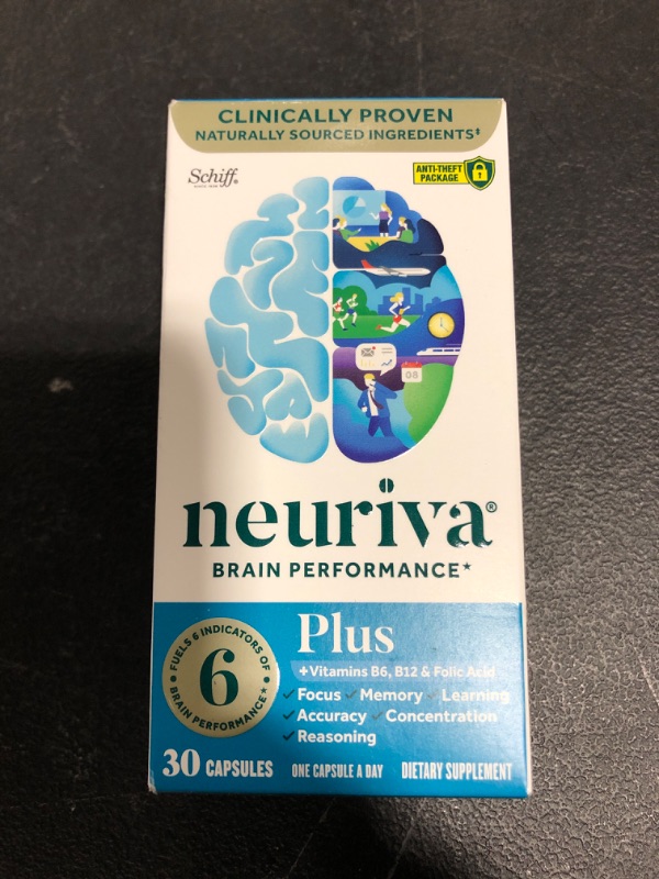 Photo 3 of Neuriva Nootropic Brain Support Supplement - Plus Capsules (30 Count in a Box), Phosphatidylserine, B6, B12, Supports Focus Memory Concentration Learning Accuracy and Reasoning
BB 12/2022.