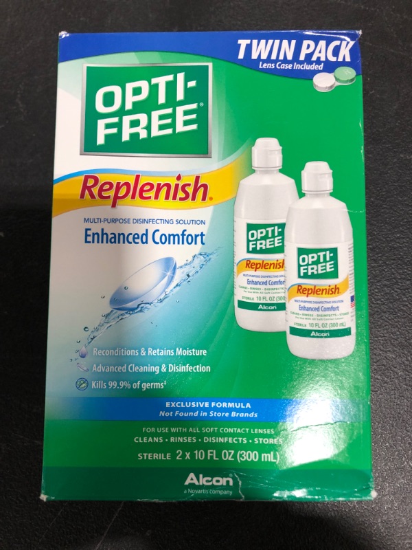 Photo 3 of Opti-Free Replenish Multi-Purpose Disinfecting Solution with Lens Case, Twin Pack, 10-Fluid Ounces Each
