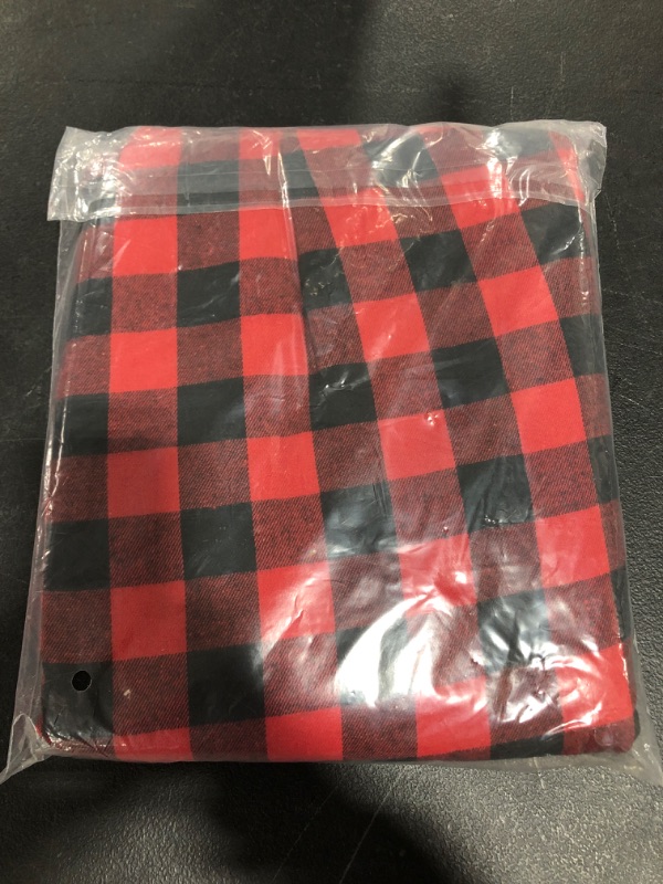 Photo 4 of 48 Inches Large Christmas Tree Skirt, Red and Black Plaid Buffalo Double Layers with Thick Felt Lining, Checked Tree Skirt for Xmas New Year Holiday Party Home Ornaments
