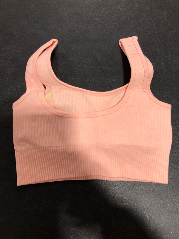 Photo 2 of CTHH TWO PIECE WOMEN'S OUTFIT FOR YOGA, PEACH COLORED, SIZE SMALL.