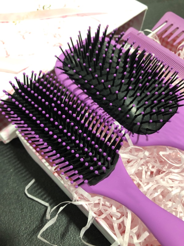 Photo 2 of CMM CREATIONS HAIR BRUSH AND COMB SET 4PCS. PURPLE.