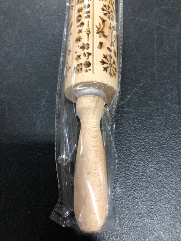 Photo 1 of CHRISTMAS WOODEN 3D ROLLING PIN FOR MAKING ORNAMENTS.