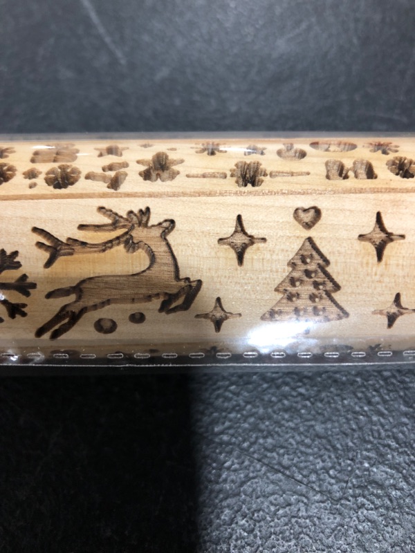 Photo 2 of CHRISTMAS WOODEN 3D ROLLING PIN FOR MAKING ORNAMENTS.