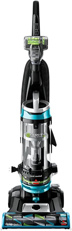 Photo 1 of BISSELL 2254 CleanView Swivel Rewind Pet Upright Bagless Vacuum, Automatic Cord Rewind, Swivel Steering, Powerful Pet Hair Pickup, Specialized Pet Tools, Large Capacity Dirt Tank. PRIOR ASSEMBLY & USE. DIRTY CANISTER. POWERS ON.
