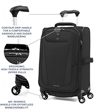 Photo 2 of Travelpro Maxlite 5 Softside Expandable Spinner Wheel Luggage, Black, Carry-On 21-Inch
