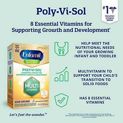 Photo 1 of Enfamil Poly-Vi-Sol Liquid Multivitamin Supplement for Infants and Toddlers, Assorted, No Flavor, 1.69 Fl Oz
