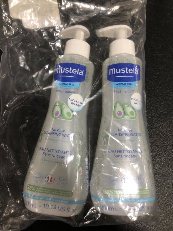 Photo 2 of Mustela Baby Cleansing Water - No-Rinse Micellar Water - with Natural Avocado & Aloe Vera - for Baby's Face, Body & Diaper - Various Sizes - 1 or 2-Pack
