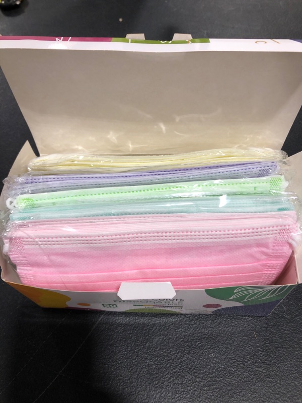 Photo 2 of FIVE COLORS DISPOSABLE FACE MASKS, 50PCS. NON-MEDICAL.