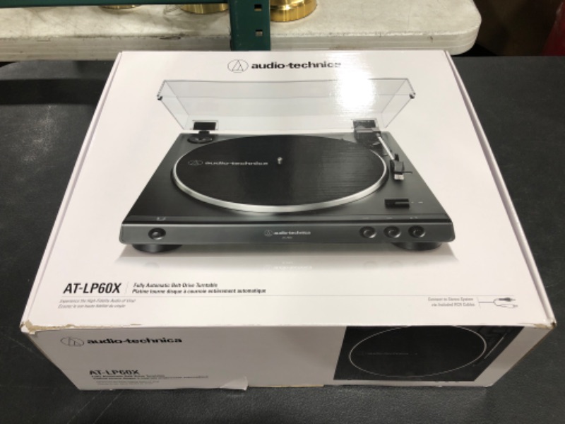 Photo 3 of Audio Technica AT-LP60X-BK Fully Automatic Belt-Drive Stereo Turntable, Black, Hi-Fi Bundle with Blucoil Vinyl Cleaning Kit, 2-Pack of LP Inner Sleeves for Vinyl Records, and 12" Turntable Slipmat
