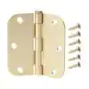 Photo 1 of 3-1/2 in. Satin Brass 5/8 in. Radius Door Hinges Value Pack (12-Pack)
