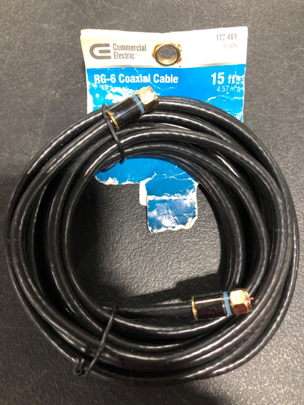 Photo 2 of 15 ft. RG-6 Coaxial Cable - Black
