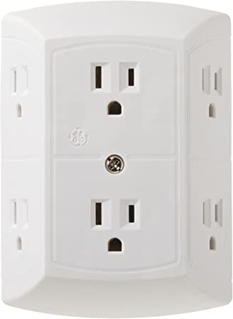 Photo 1 of GE 6-Outlet Extender, Grounded Wall Tap, Adapter Spaced Outlets, 3-Prong, Quick and Easy Install, UL Listed, White, 50759
