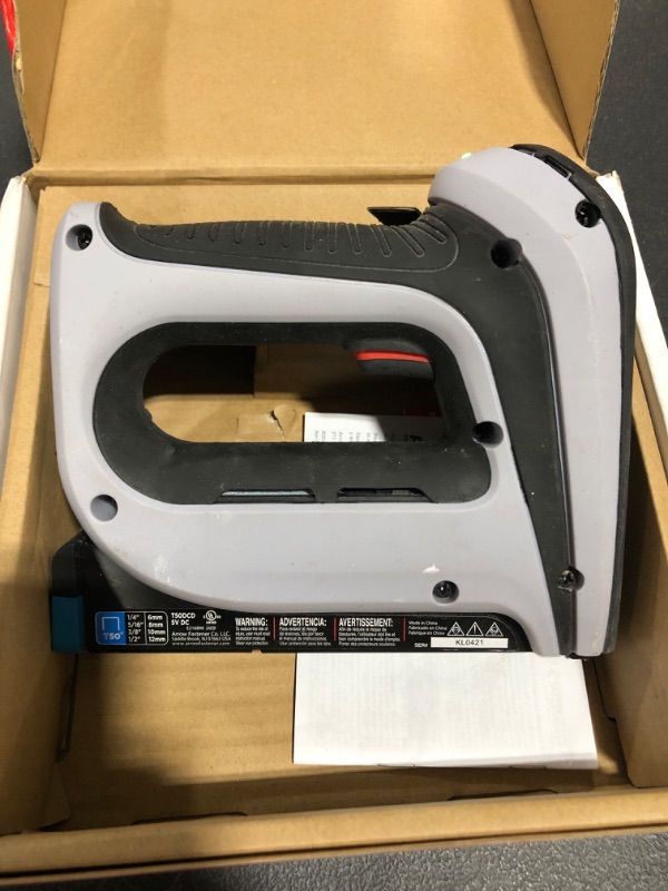 Photo 1 of Arrow Fastener Cordless 16 Ga. 3/8 in. Staple Gun Gray. PRIOR USE.
