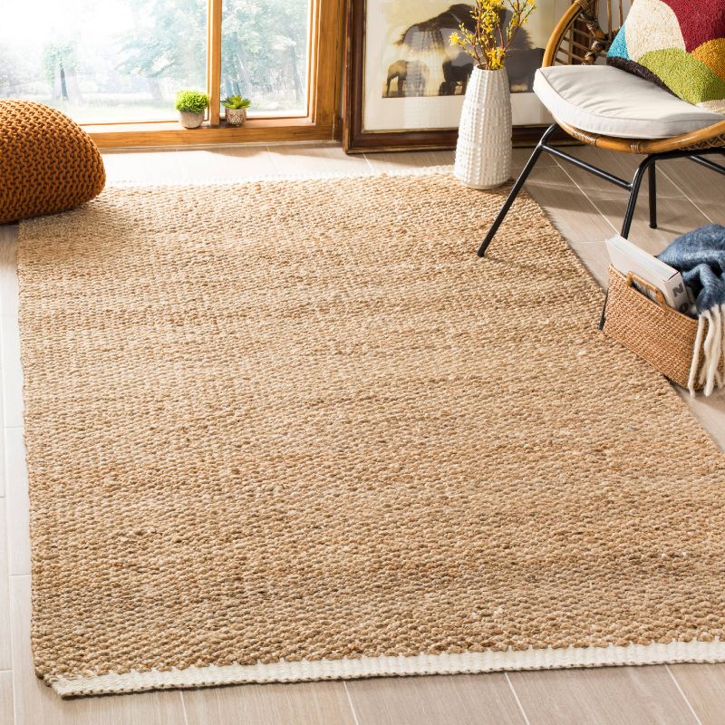 Photo 1 of 2 Ft.-6 in. X 4 Ft. Natural Fiber Hand Woven Accent Area Rug, Ivory & Natural