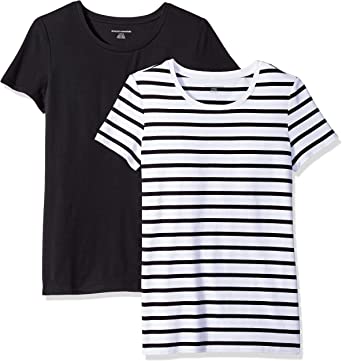 Photo 1 of Amazon Essentials Women's Classic-Fit Short-Sleeve Crewneck T-Shirt, Pack of 2
