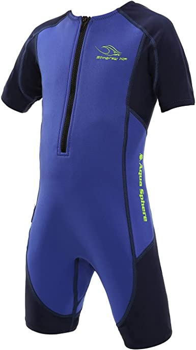 Photo 1 of Aquasphere Stingray Short Sleeve Unisex Kids Wetsuit - 100% UV Protection, Long Lasting Quality Neoprene, Washer Dryer Safe, Warm Comfortable Fit for Diving Swimming Surfing - Boys & Girls
