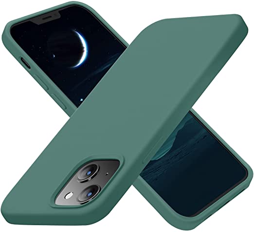 Photo 1 of Cordking Designed for iPhone 13 Case, Silicone Ultra Slim Shockproof Protective Phone Case with [Soft Anti-Scratch Microfiber Lining], 6.1 inch, Midnight Green
