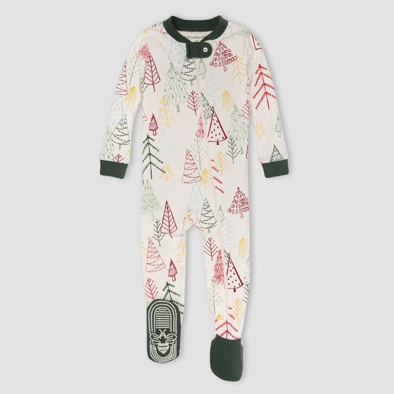 Photo 1 of Burt's Bees Baby® Baby Trees Organic Cotton Tight Fit Footed Pajama - Ivory/Dark Green
SET OF 3 SIZE 18M