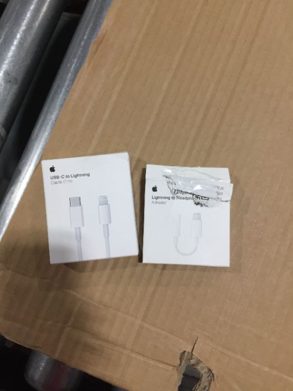 Photo 2 of Apple Lightning to 3.5mm Headphone Adapter and Lightning to USB-C Cable 