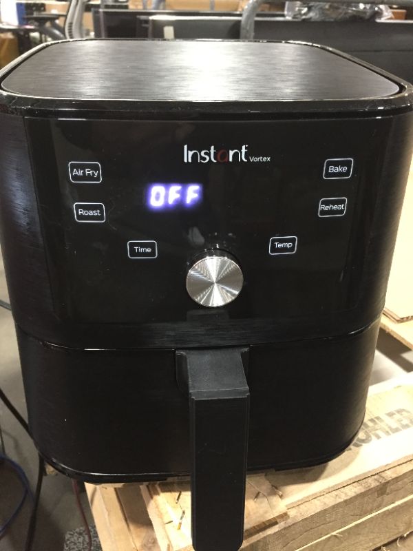 Photo 2 of Instant Vortex 6 Quart Air Fryer, Customizable Smart Cooking Programs, Digital Touchscreen and Large Non-Stick Air Fryer Basket, Black
